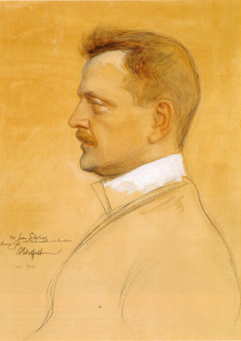 Albert Edelfeltin muotokuva Jean Sibeliuksesta.